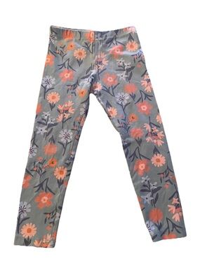 TEA COLLECTION Tea Leggings Floral Pants Sz 5 Sz 5T Flower Print Blue Green EUC